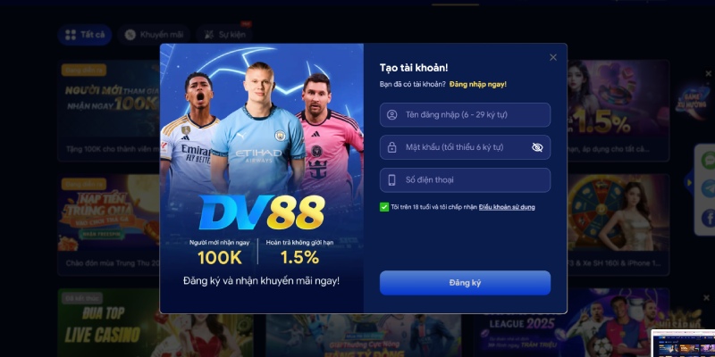 Trang chủ 19 Đăng ký tài khoản DV88