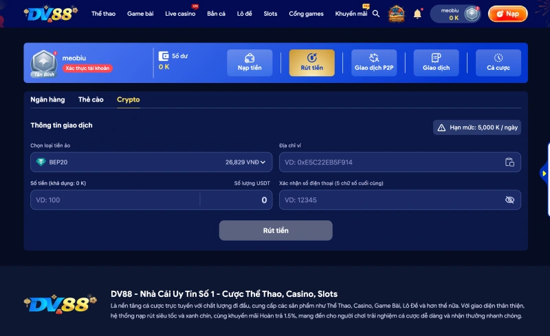 Quy trình rút thưởng về túi